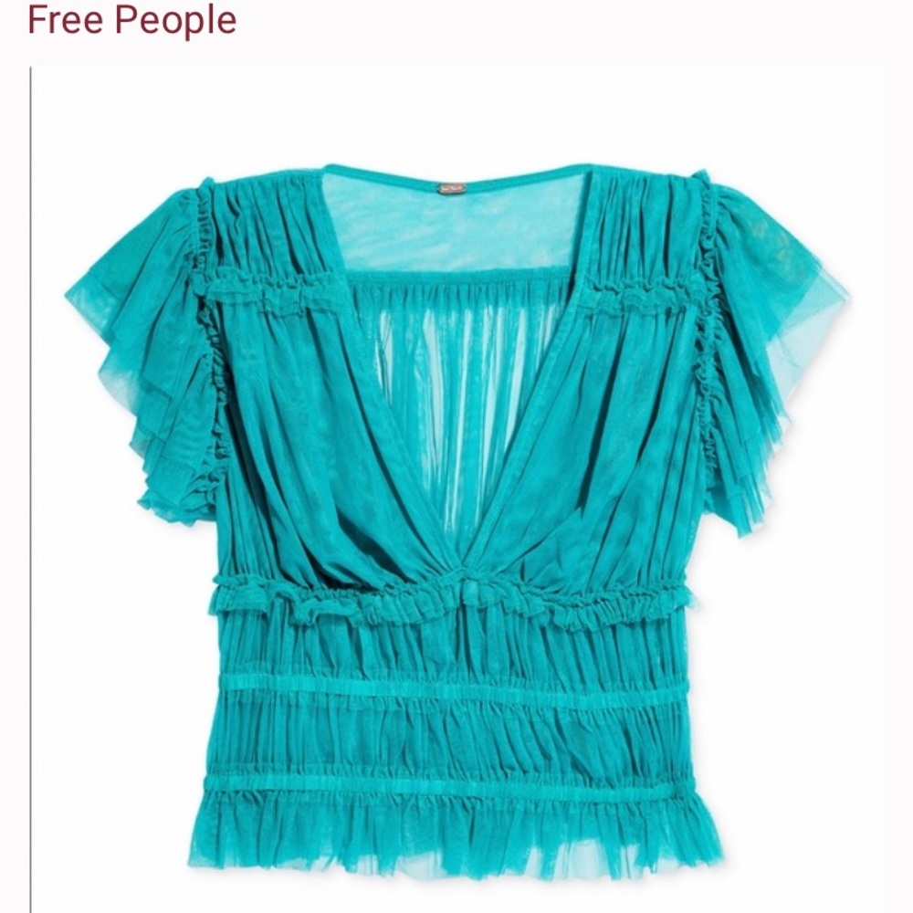 Free People Making Me Smile top on Green  NWT